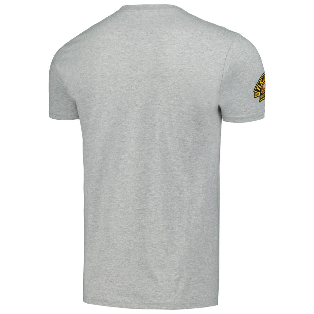 Boston Bruins Mitchell & Ness 100th Anniversary Script Sweep T-Shirt - Heather Gray | US 200761509