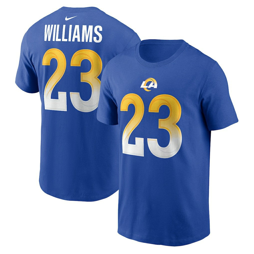 Kyren Williams Los Angeles Rams Player Name & Number T-Shirt - Royal T-shirts