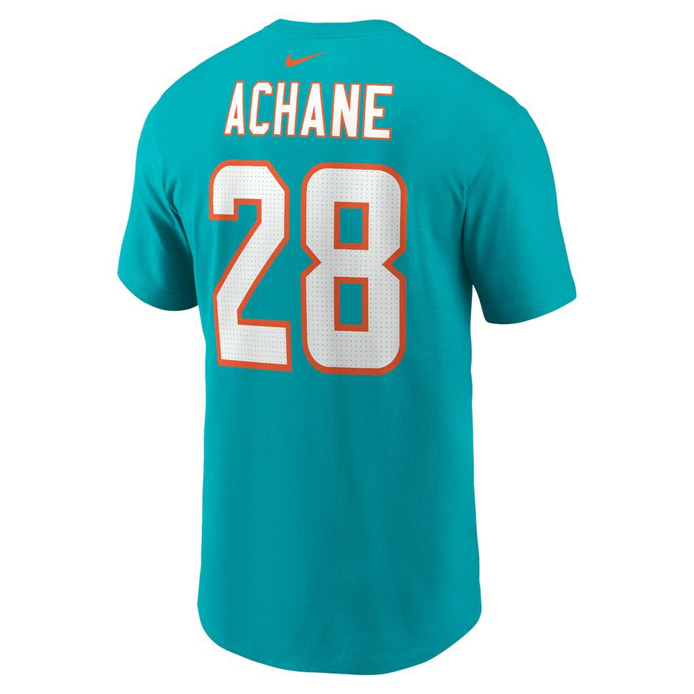 De’Von Achane Miami Dolphins Player Name & Number T-Shirt - Aqua T-shirts