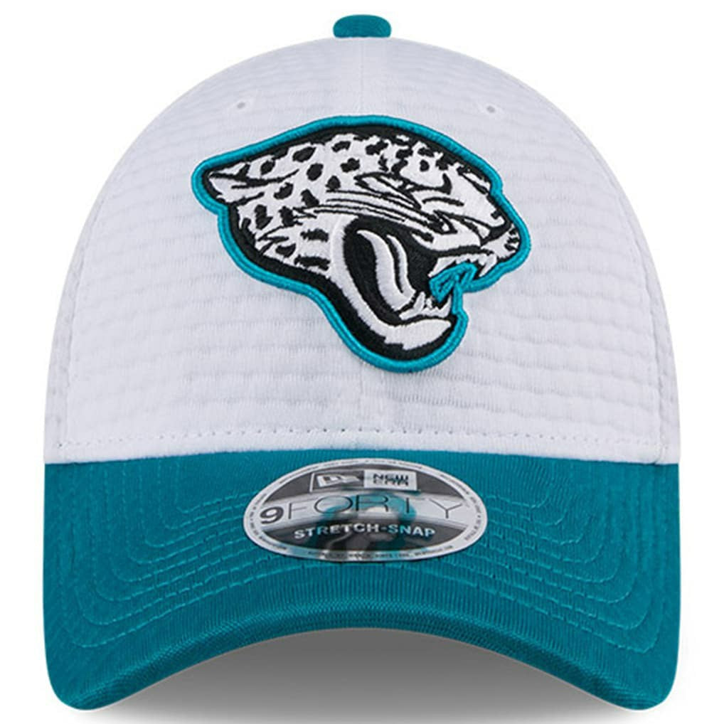 Jacksonville Jaguars New Era 2024 NFL Training Camp 9FORTY Adjustable Hat - White/Teal Hats