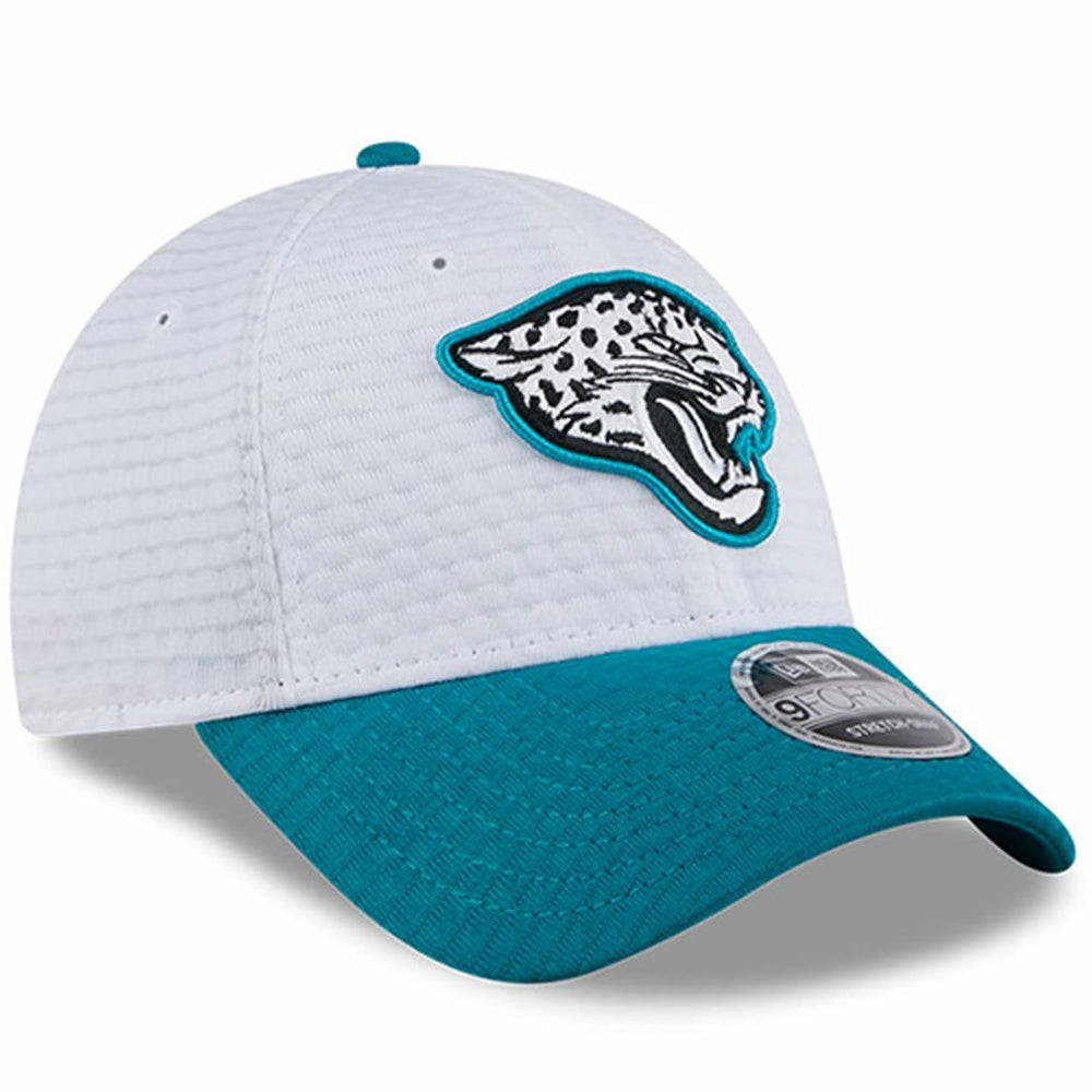 Jacksonville Jaguars New Era 2024 NFL Training Camp 9FORTY Adjustable Hat - White/Teal Hats