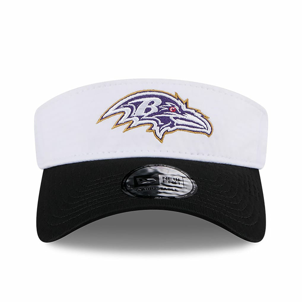 Baltimore Ravens New Era 2024 NFL Training Camp Adjustable Visor - White/Black