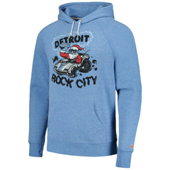 Detroit Lions Homage Unisex Holiday Raglan Tri-Blend Pullover Hoodie - Light Blue Hoodies