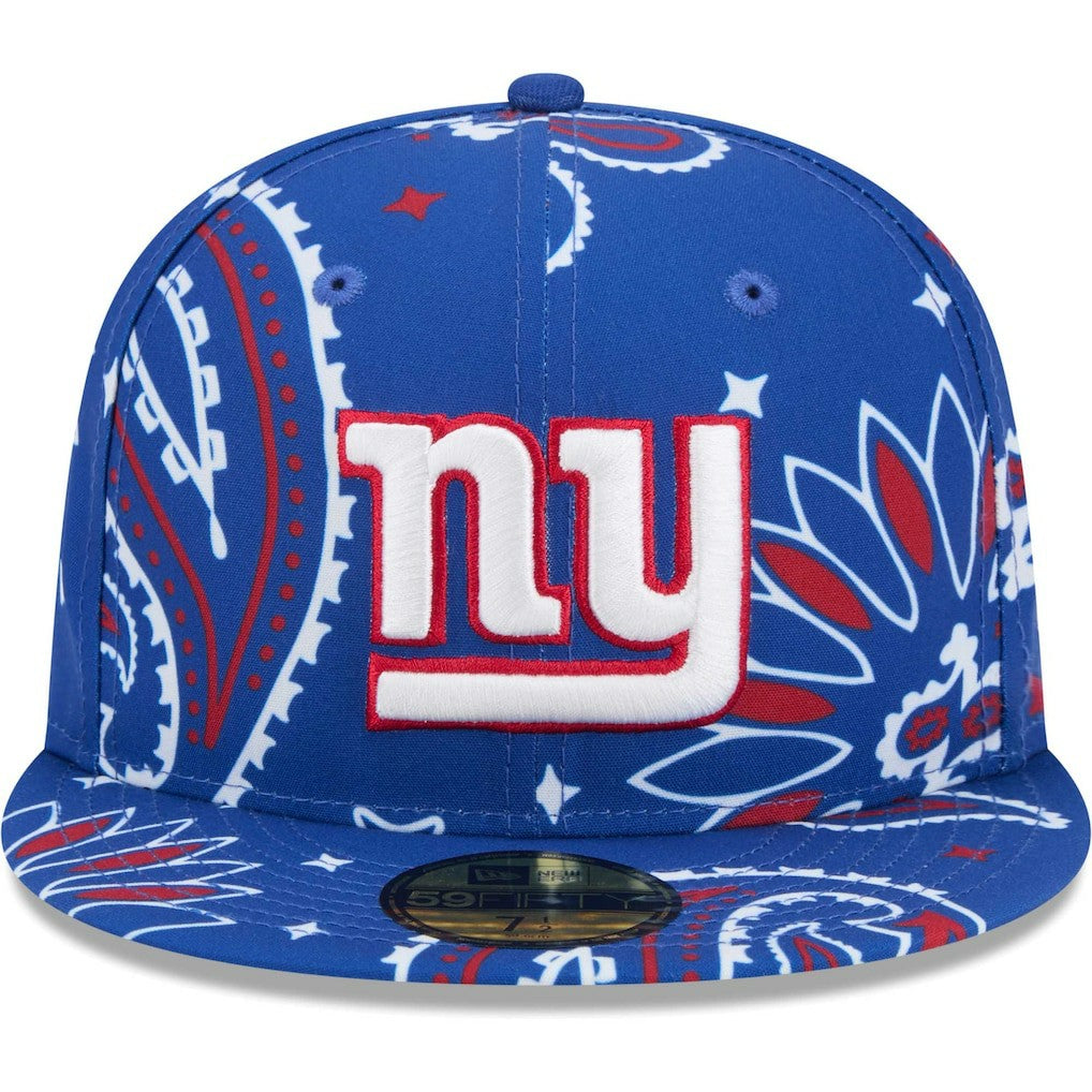New York Giants New Era Paisley 59FIFTY Fitted Hat - Royal Hats