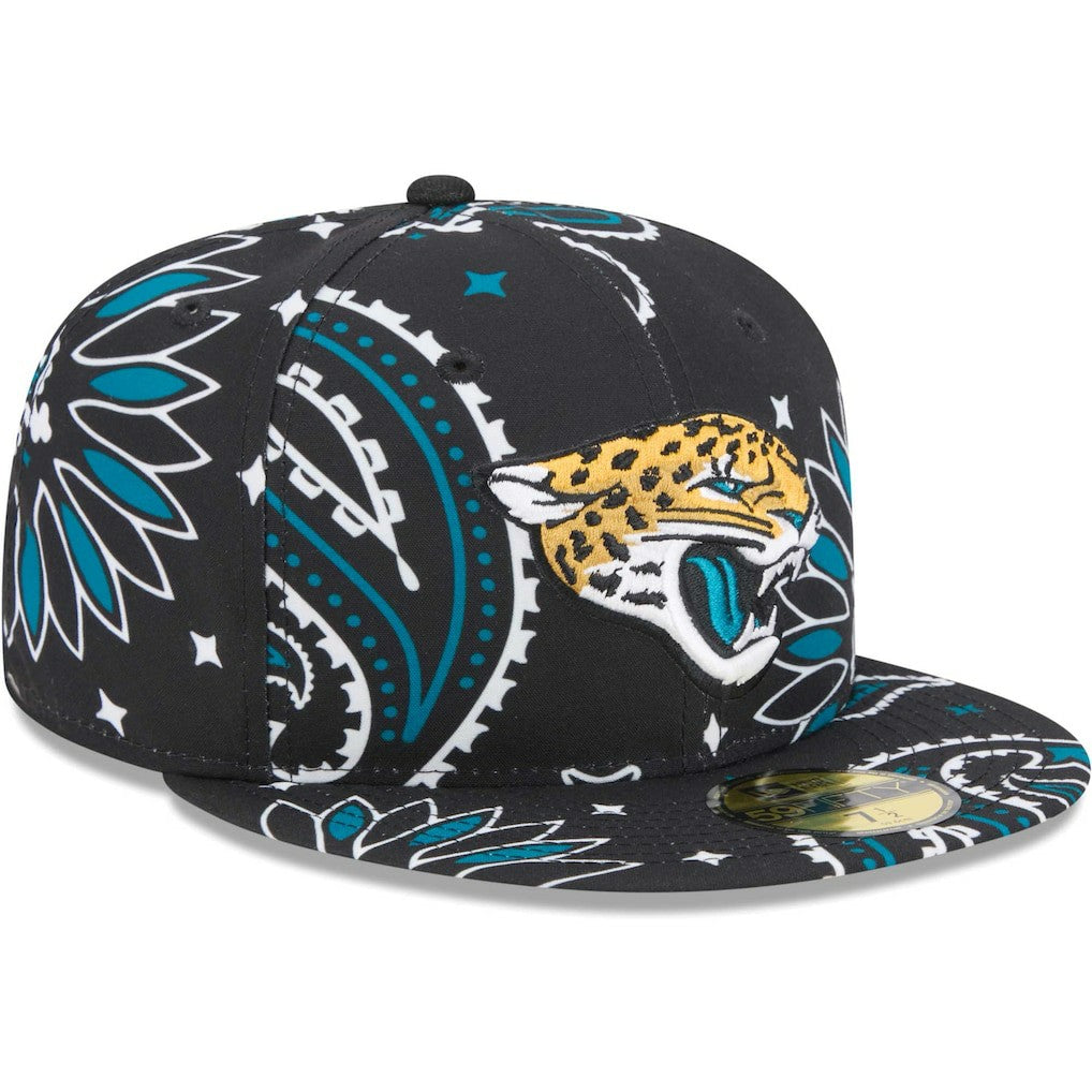 Jacksonville Jaguars New Era Paisley 59FIFTY Fitted Hat - Black Hats