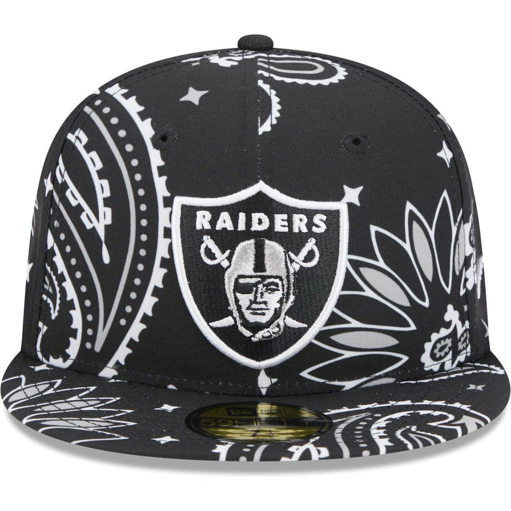 Las Vegas Raiders New Era Paisley 59FIFTY Fitted Hat - Black Hats