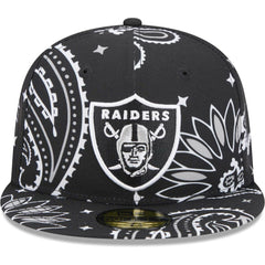 Las Vegas Raiders New Era Paisley 59FIFTY Fitted Hat - Black Hats