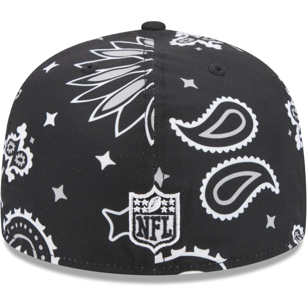 Las Vegas Raiders New Era Paisley 59FIFTY Fitted Hat - Black Hats