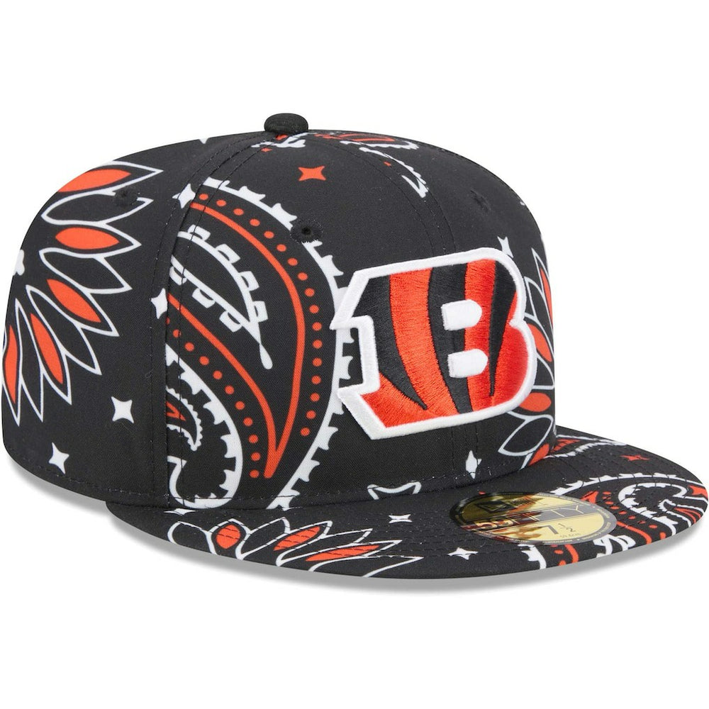Cincinnati Bengals New Era Paisley 59FIFTY Fitted Hat - Black Hats