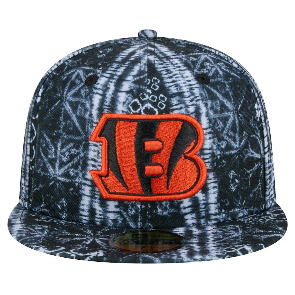 Cincinnati Bengals New Era Shibori 59FIFTY Fitted Hat - Black Hats
