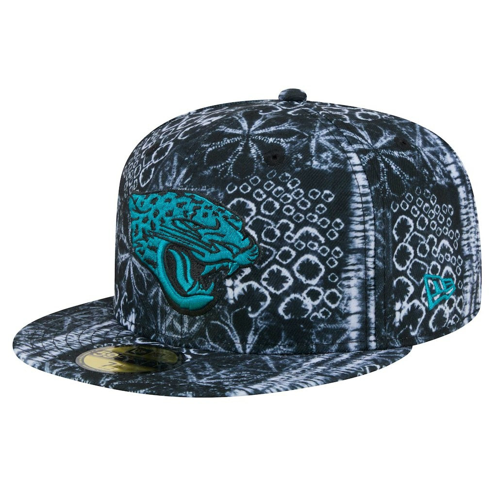 Jacksonville Jaguars New Era Shibori 59FIFTY Fitted Hat - Black Hats
