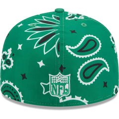 Philadelphia Eagles New Era Throwback Paisley 59FIFTY Fitted Hat - Kelly Green Hats