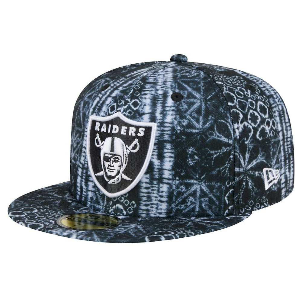 Las Vegas Raiders New Era Shibori 59FIFTY Fitted Hat - Black Hats