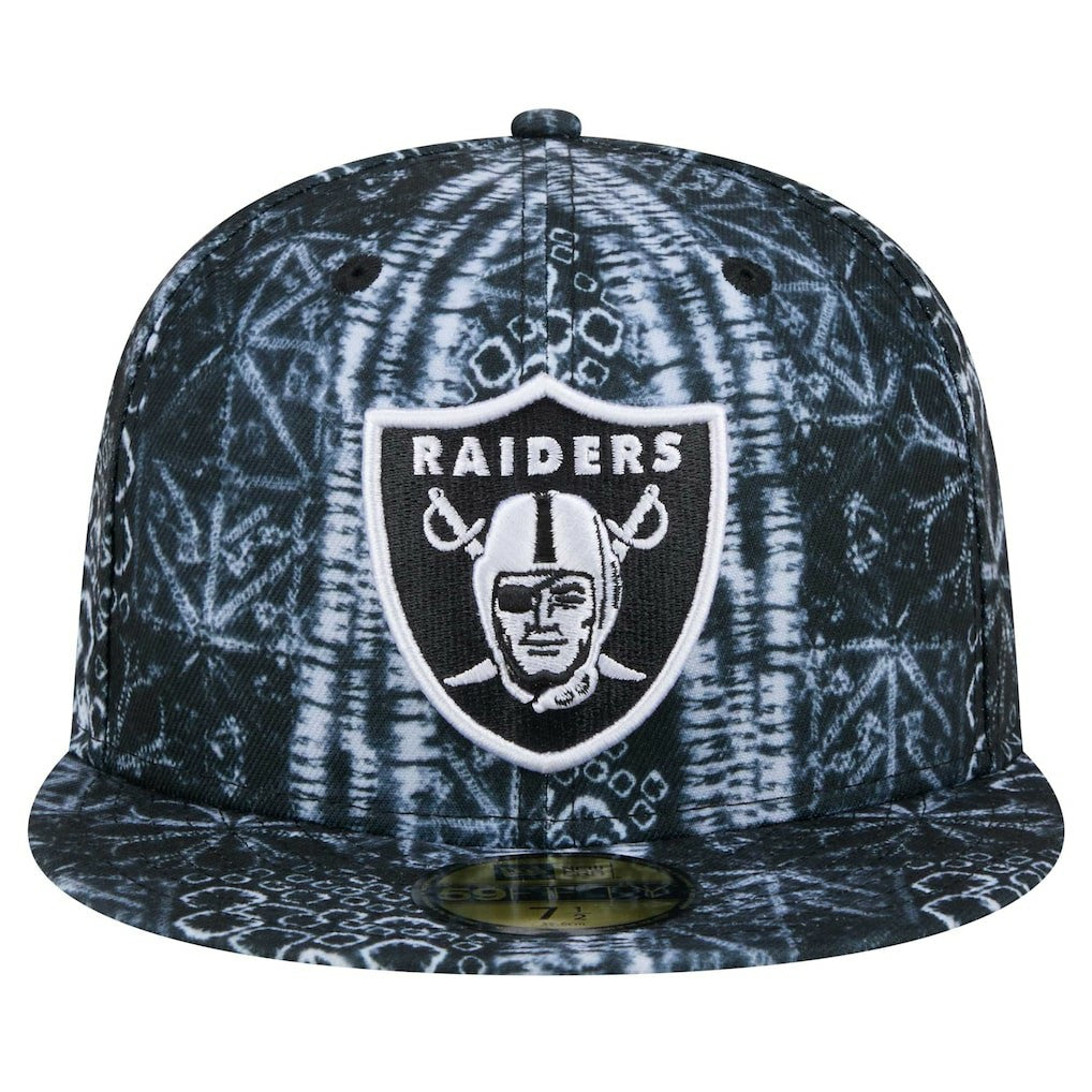 Las Vegas Raiders New Era Shibori 59FIFTY Fitted Hat - Black Hats