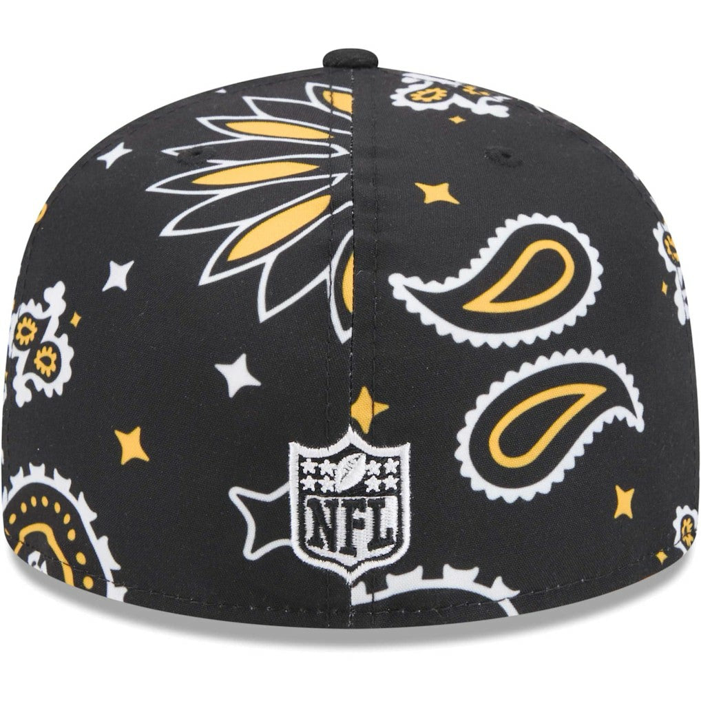 Pittsburgh Steelers New Era Paisley 59FIFTY Fitted Hat - Black Hats