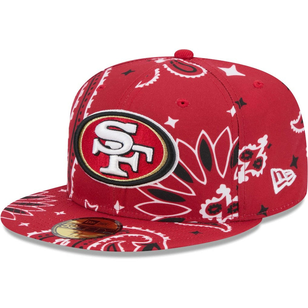 San Francisco 49ers New Era Paisley 59FIFTY Fitted Hat - Scarlet Hats