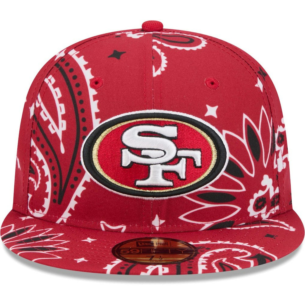 San Francisco 49ers New Era Paisley 59FIFTY Fitted Hat - Scarlet Hats