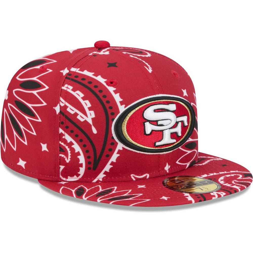 San Francisco 49ers New Era Paisley 59FIFTY Fitted Hat - Scarlet Hats
