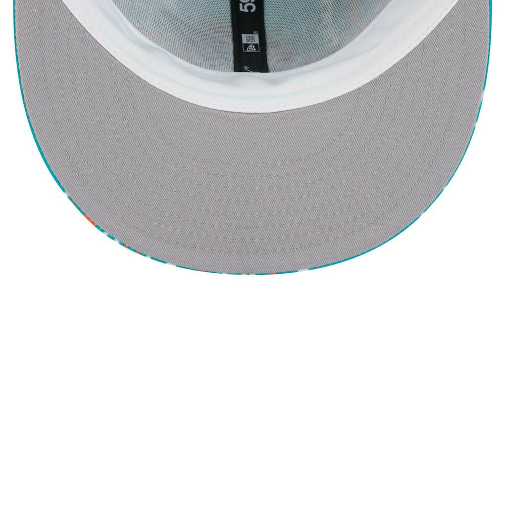 Miami Dolphins New Era Paisley 59FIFTY Fitted Hat - Aqua Hats