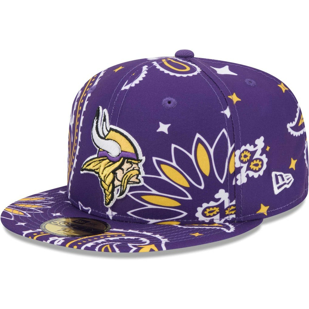 Minnesota Vikings New Era Paisley 59FIFTY Fitted Hat - Purple Hats