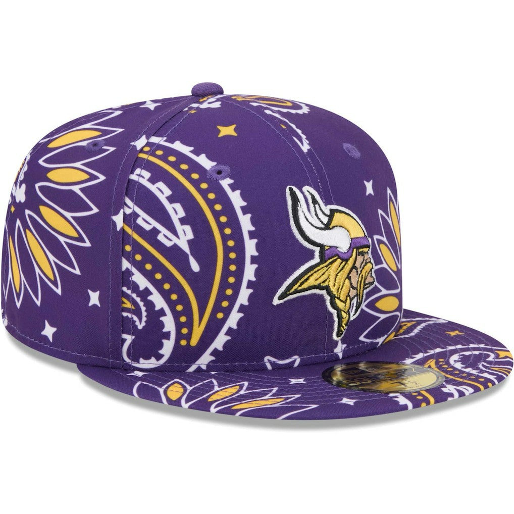 Minnesota Vikings New Era Paisley 59FIFTY Fitted Hat - Purple Hats