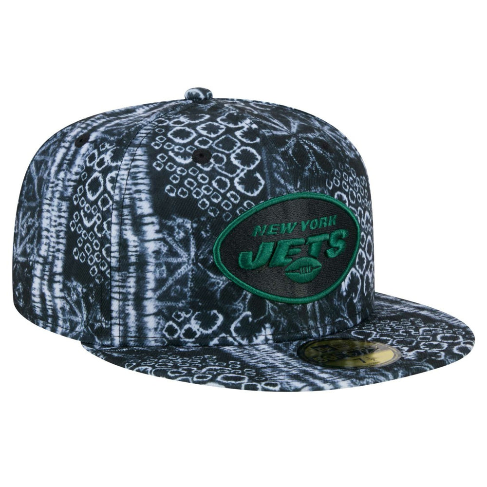 New York Jets New Era Shibori 59FIFTY Fitted Hat - Black Hats
