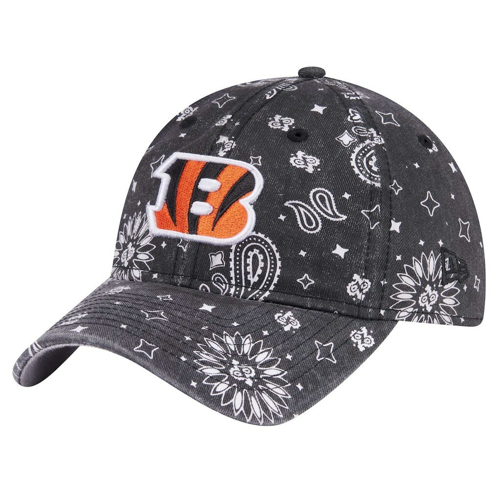 Cincinnati Bengals New Era Women's Paisley 9TWENTY Adjustable Hat - Black Hats