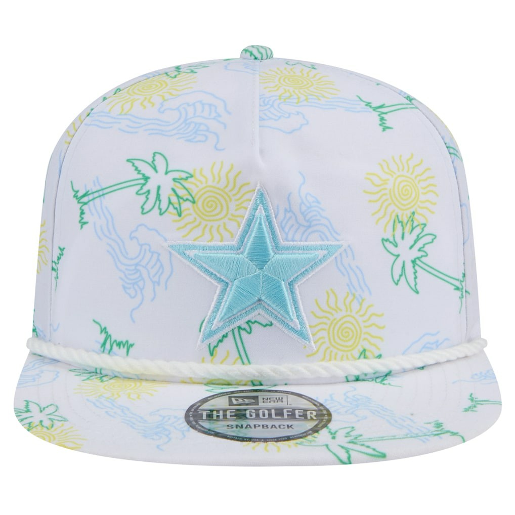Dallas Cowboys New Era Vacay Golfer Snapback Hat - White Hats