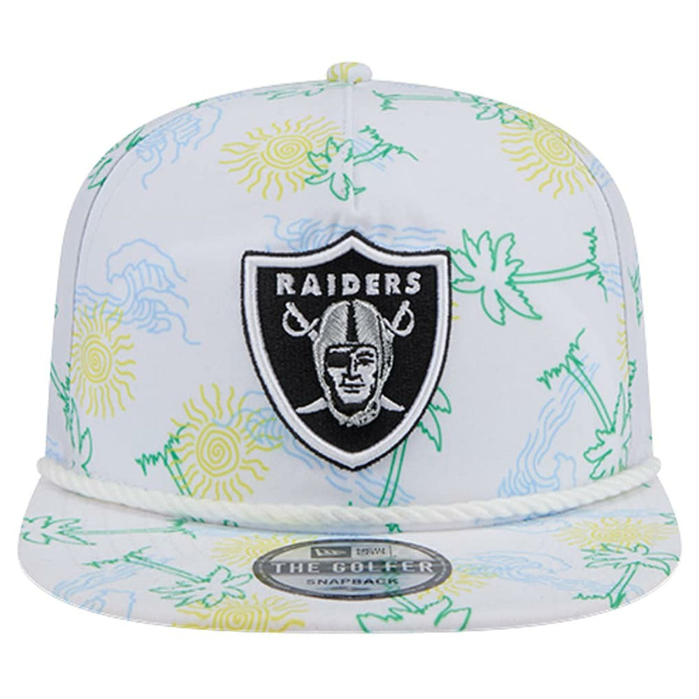 Las Vegas Raiders New Era Vacay Golfer Snapback Hat - White Hats
