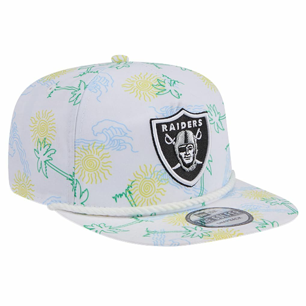 Las Vegas Raiders New Era Vacay Golfer Snapback Hat - White Hats