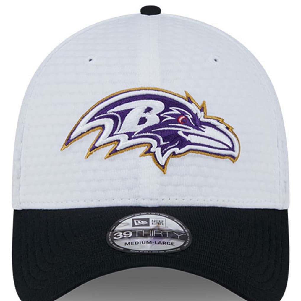 Baltimore Ravens New Era 2024 NFL Training Camp 39THIRTY Flex Hat - White/Black Hats