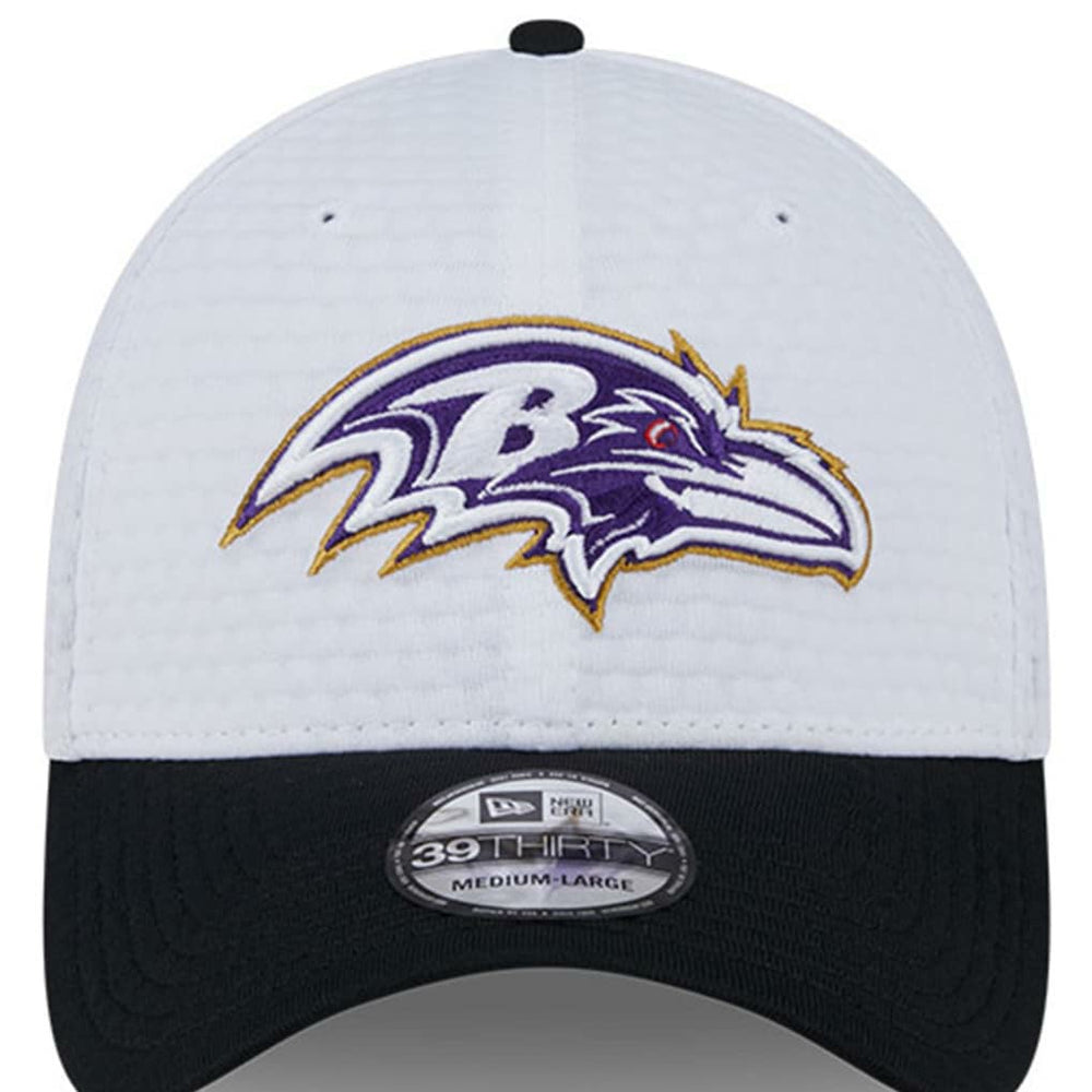 Baltimore Ravens New Era 2024 NFL Training Camp 39THIRTY Flex Hat - White/Black Hats