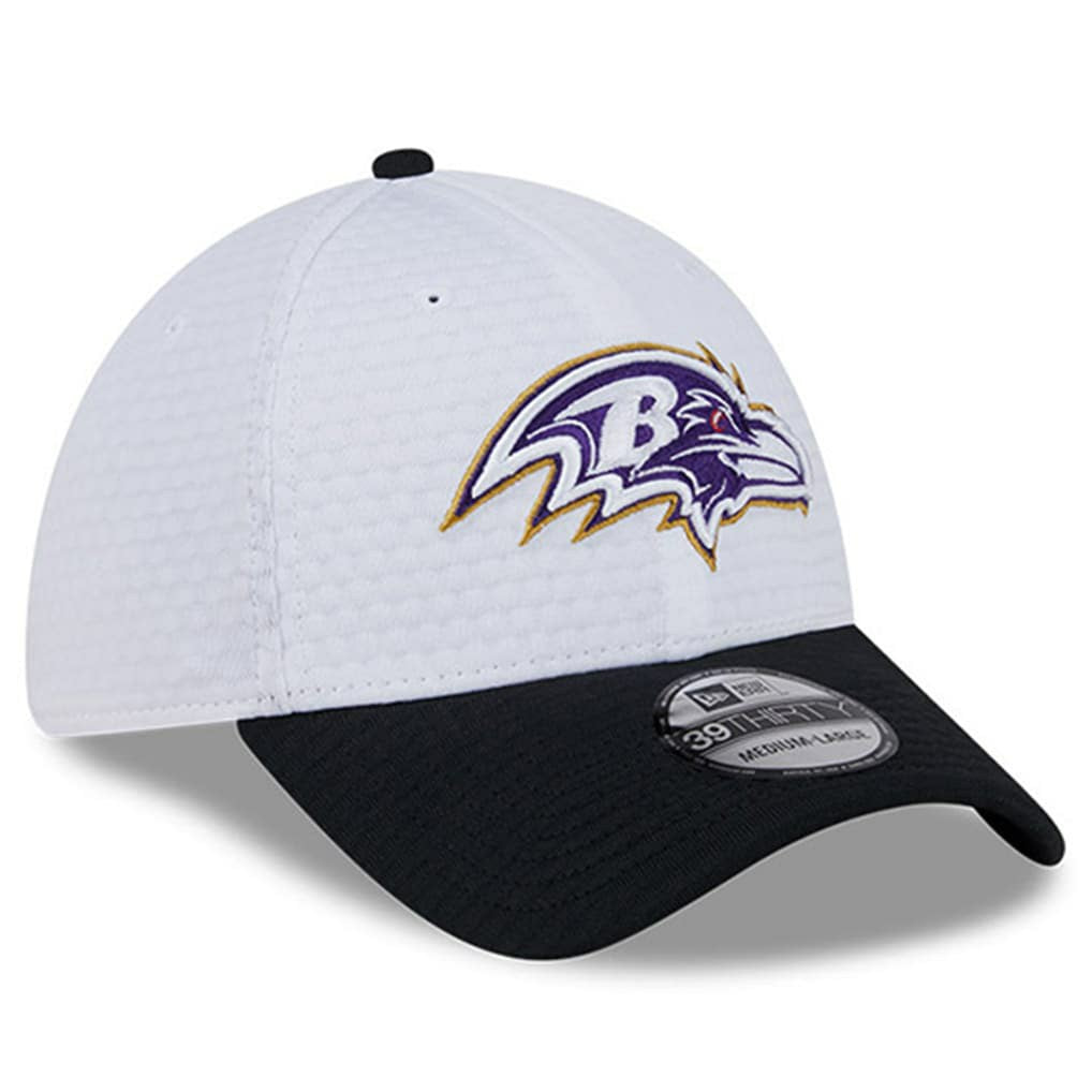 Baltimore Ravens New Era 2024 NFL Training Camp 39THIRTY Flex Hat - White/Black Hats