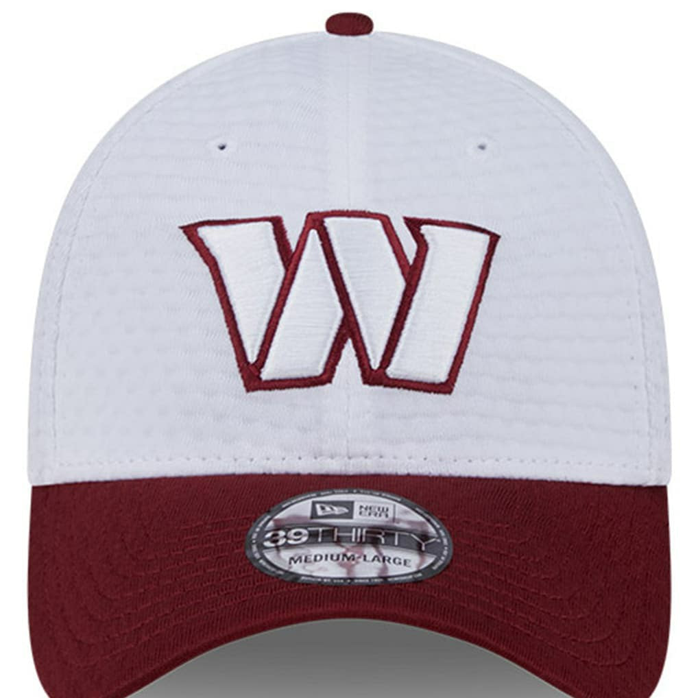 Washington Commanders New Era 2024 NFL Training Camp 39THIRTY Flex Hat - White/Burgundy Hats