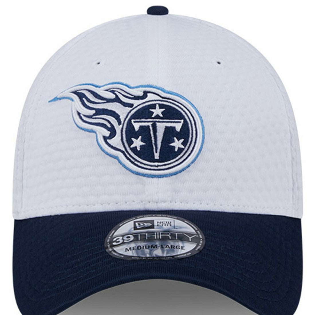 Tennessee Titans New Era 2024 NFL Training Camp 39THIRTY Flex Hat - White/Navy Hats