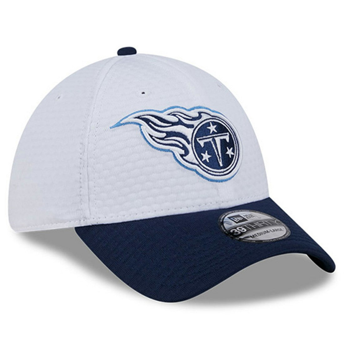 Tennessee Titans New Era 2024 NFL Training Camp 39THIRTY Flex Hat - White/Navy Hats