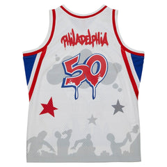 Philadelphia 76ers x Tats Cru Hardwood Classics Fashion Jersey White - Mitchell & Ness