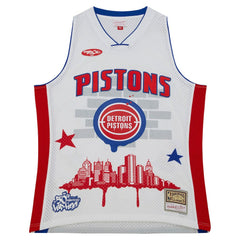 Detroit Pistons x Tats Cru Hardwood Classics Fashion Jersey White - Mitchell & Ness