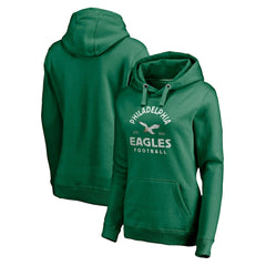 Philadelphia Eagles Women's Gridiron Classics Vintage Arch Pullover Hoodie - Kelly Green Hoodies