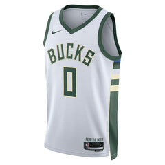 Damian Lillard Milwaukee Bucks Unisex Fear The Deer Swingman Player Jersey Association Edition White - Nike