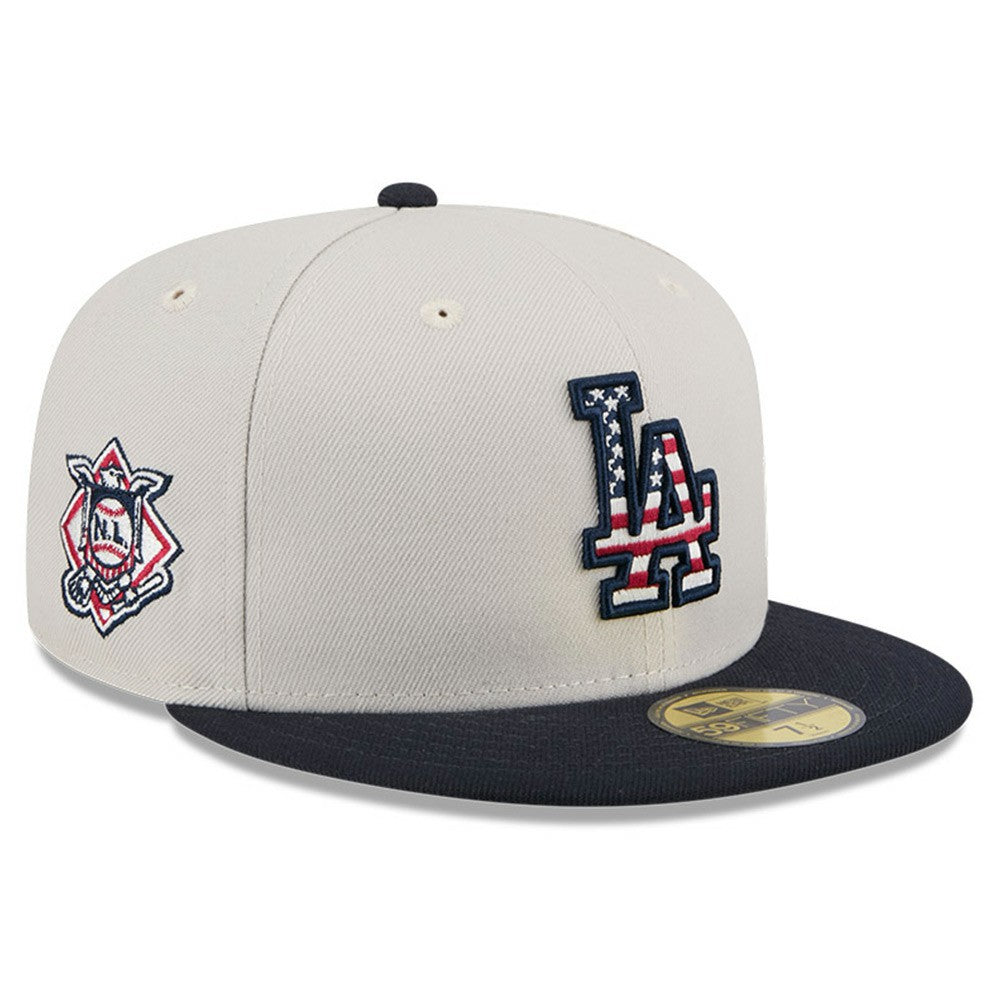 Los Angeles Dodgers New Era 2024 Fourth of July 59FIFTY Fitted Hat - Khaki/Black Hats
