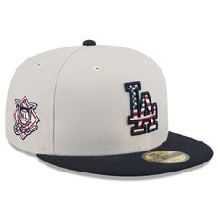 Los Angeles Dodgers New Era 2024 Fourth of July 59FIFTY Fitted Hat - Khaki/Black Hats