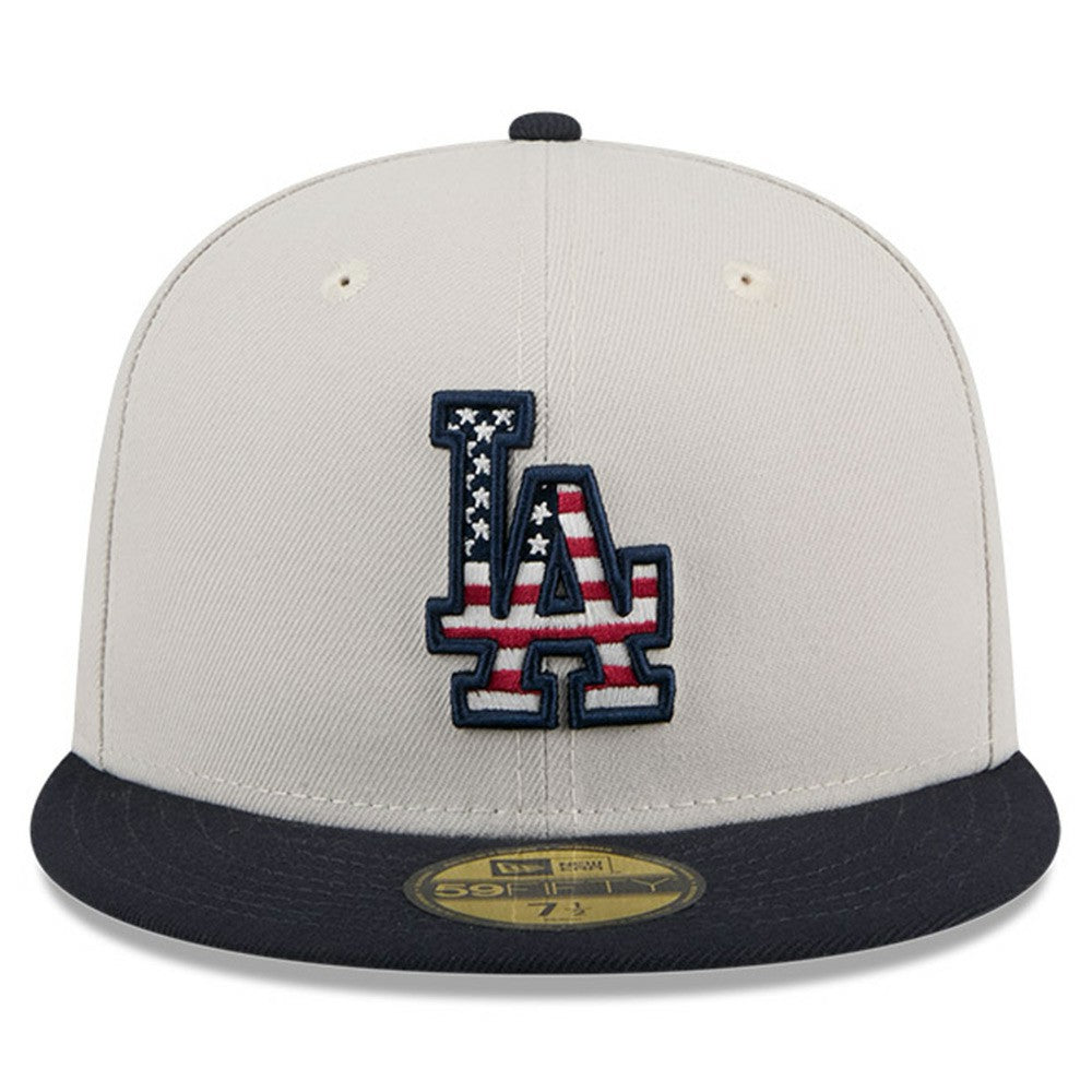 Los Angeles Dodgers New Era 2024 Fourth of July 59FIFTY Fitted Hat - Khaki/Black Hats