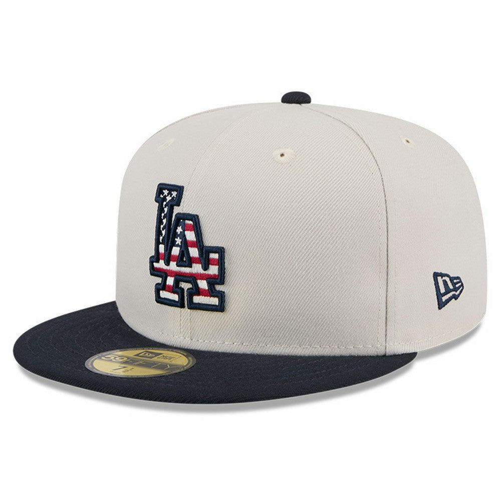 Los Angeles Dodgers New Era 2024 Fourth of July 59FIFTY Fitted Hat - Khaki/Black Hats