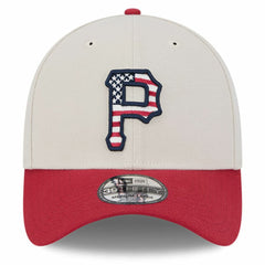Pittsburgh Pirates New Era 2024 Fourth of July 39THIRTY Flex Hat - Khaki/Red Hats