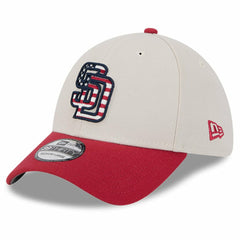 San Diego Padres New Era 2024 Fourth of July 39THIRTY Flex Hat - Khaki/Red Hats