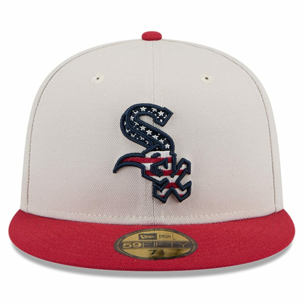 Chicago White Sox New Era 2024 Fourth of July 59FIFTY Fitted Hat - Khaki/Red Hats