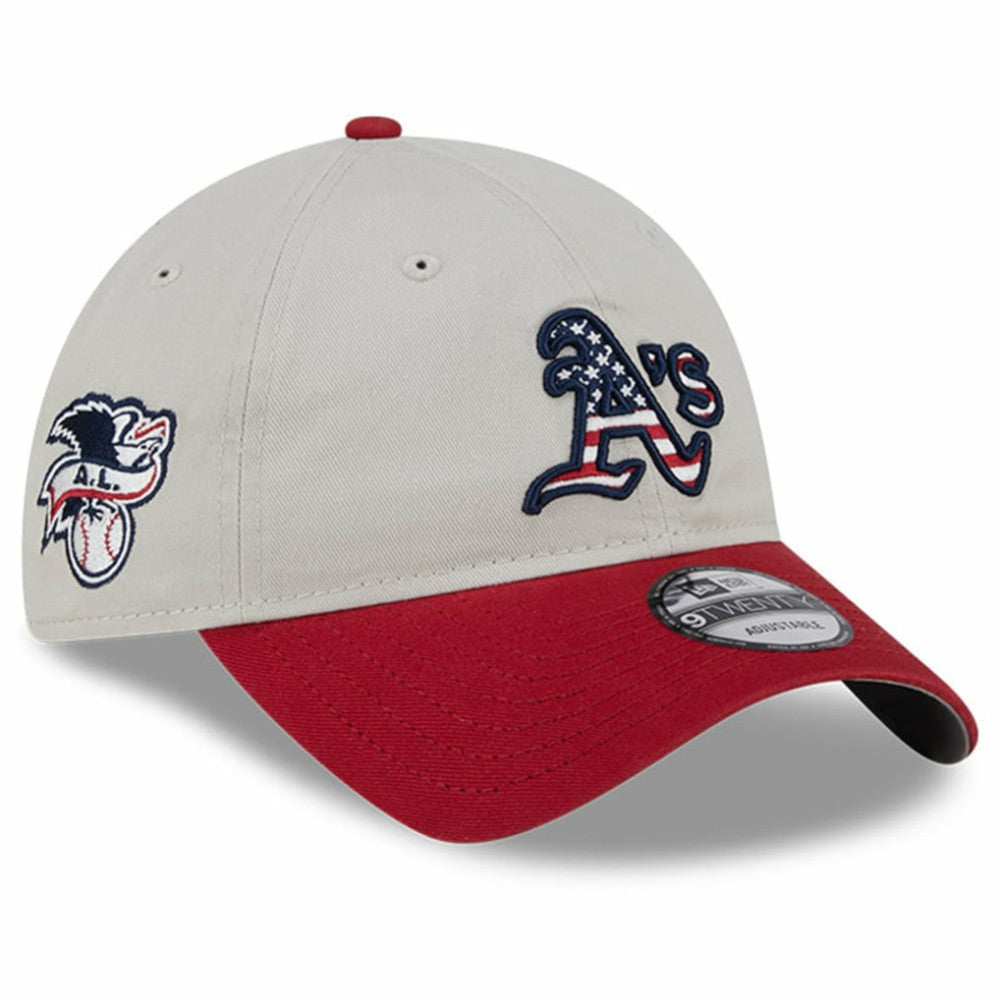 Athletics New Era 2024 Fourth of July 9TWENTY Adjustable Hat - Khaki/Red Hats