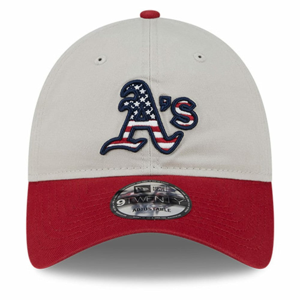 Athletics New Era 2024 Fourth of July 9TWENTY Adjustable Hat - Khaki/Red Hats