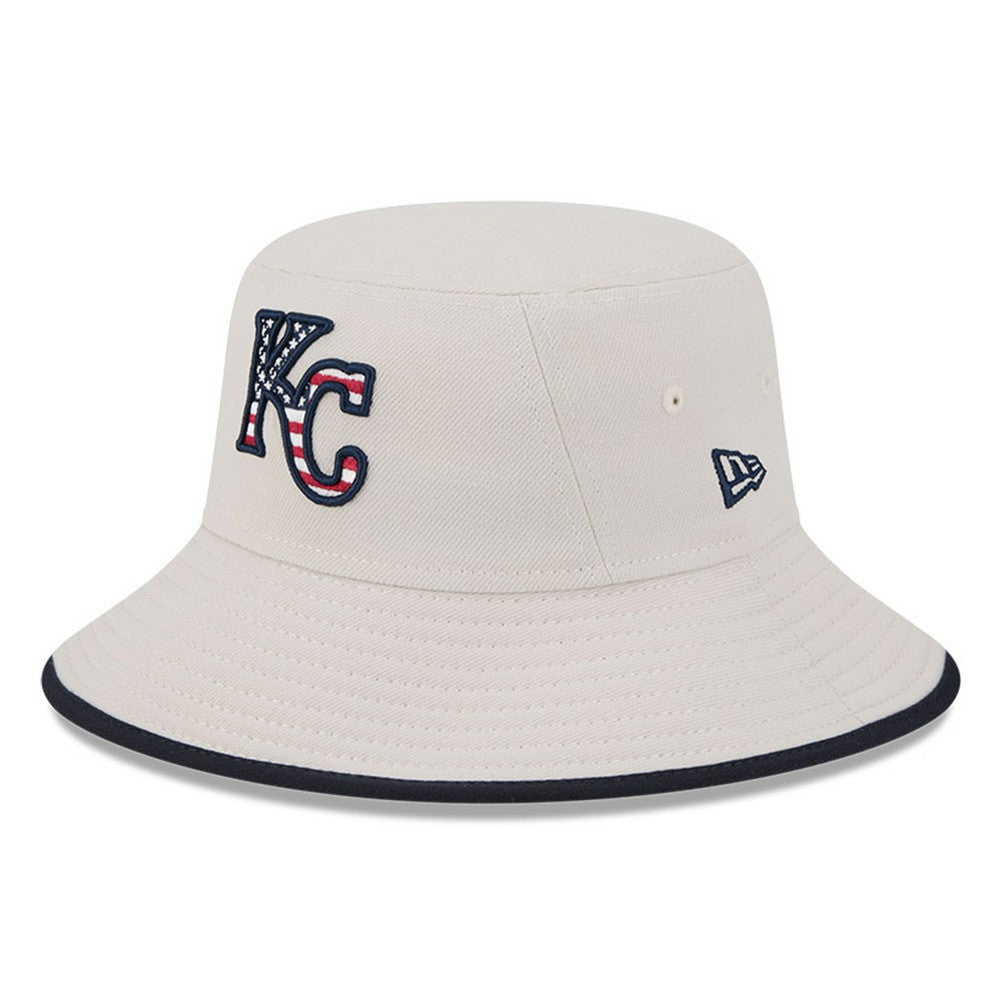 Kansas City Royals New Era 2024 Fourth of July Bucket Hat - Khaki Hats